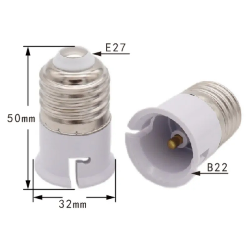 E27 to B22 LED Light Lamp Holder Converter, Screw Bulb Socket Adapter, LED Saving Light, Halogen Lamp Bases,220V,3A,E27-B22 Base