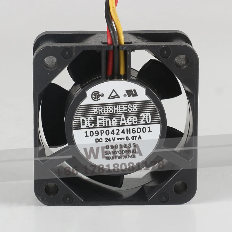 Original Sanyo 24V 0.07A 4020 40X40X20MM 109P0424H6D01 3-wire Ultra-quiet Fanuc 4CM system case cooling fan