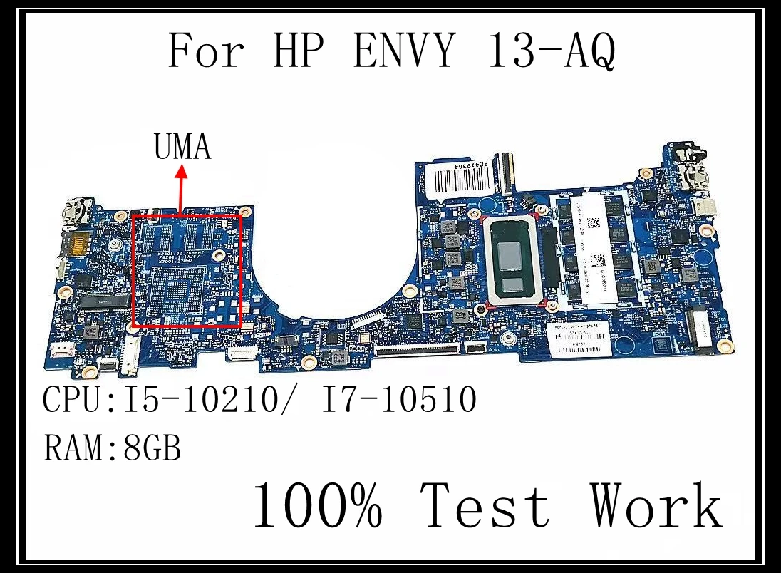 For HP ENVY 13-AQ Laptop Motherboard  18744-1 With I5-10210/ I7-10510 CPU 8GB RAM 100% Test Work