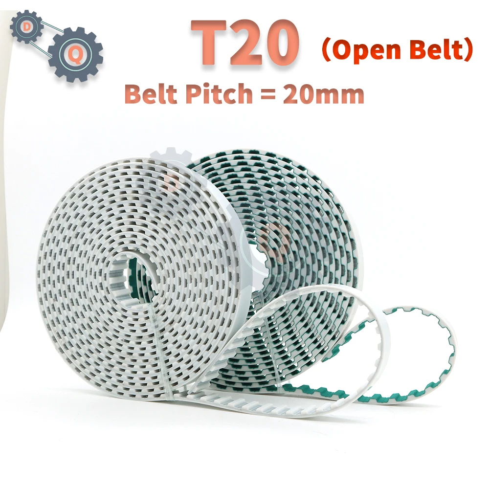

T20 Open Timing Belt PU T20 Polyurethane Steel PU T20 Belt Width 25mm 30mm 40mm T20 Synchronous Belt Pitch 20mm PU Open Belt T20