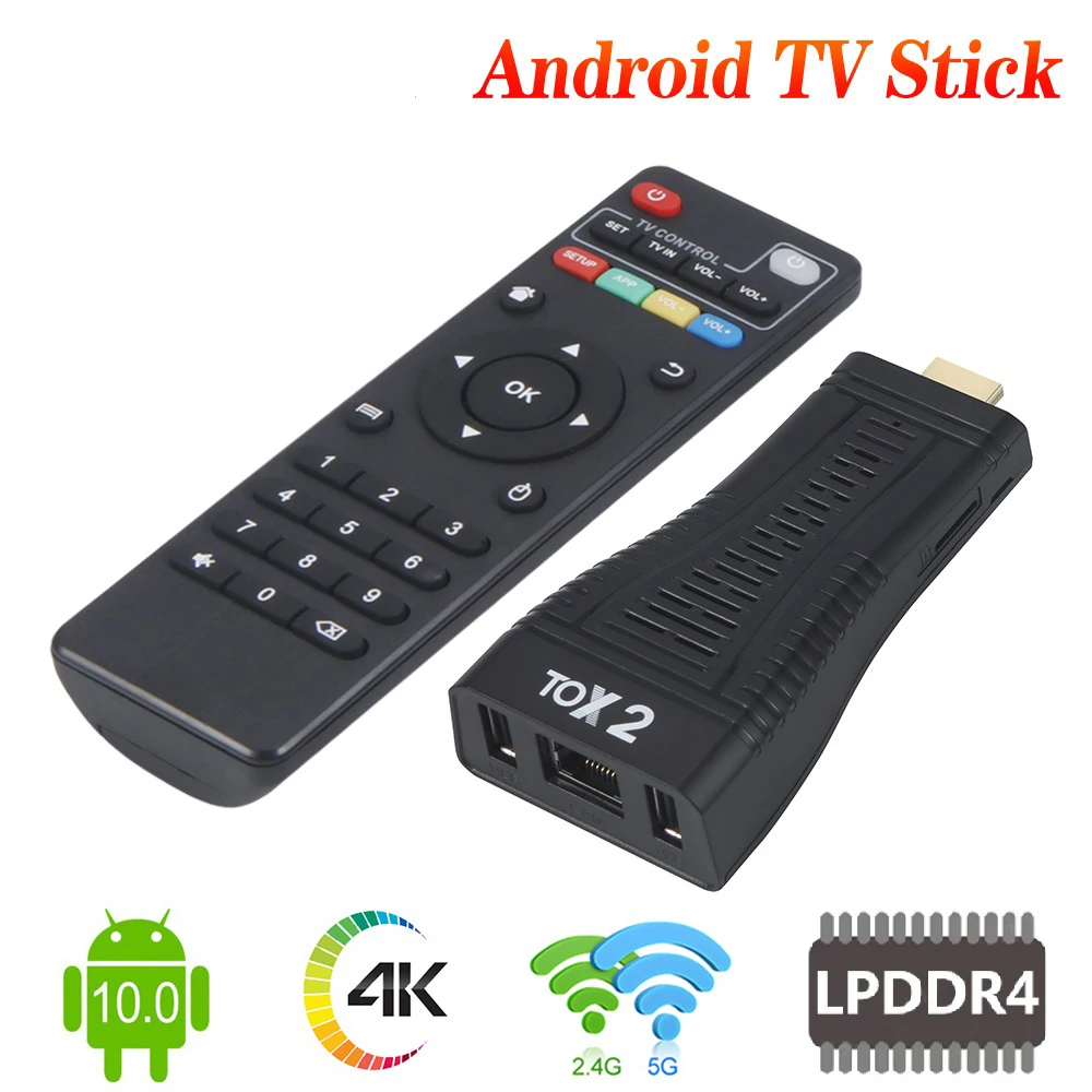 

TOX2 Android 10 Smart TV Box Allwinner H313 Quad Core 2GB 16GB TvBox 2.4G/5G WiFi 100M BT5.0 Set Top Box HD TV Stick PK TOX1