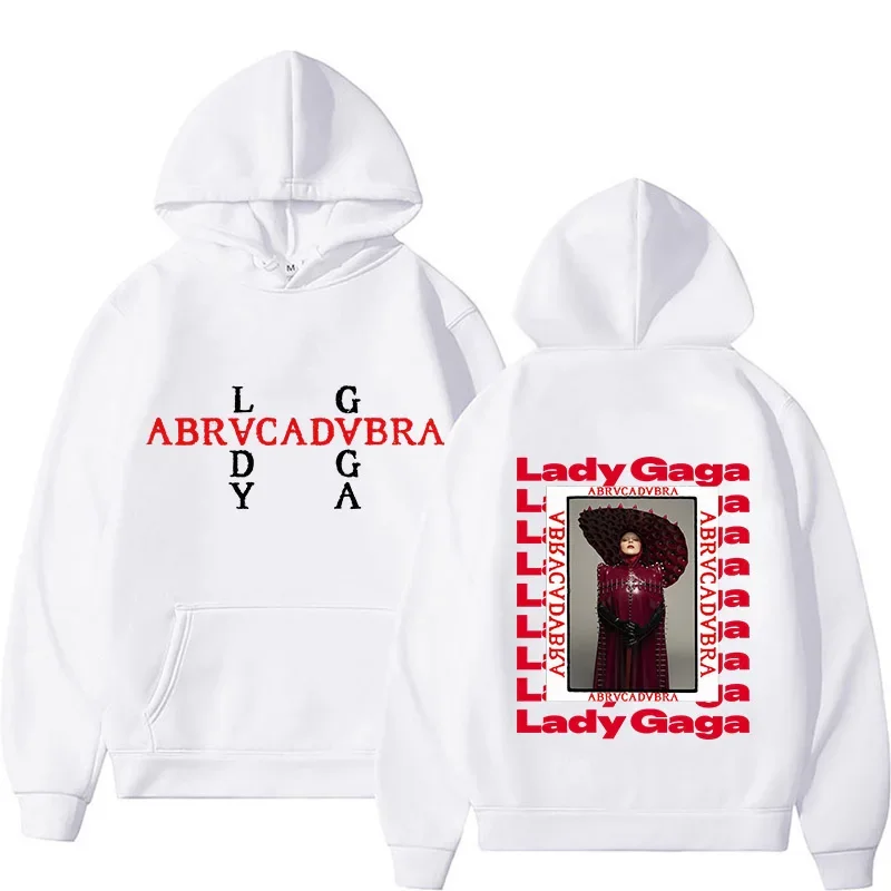 2025 ليدي غاغا Abracadabra هوديس للجنسين الطباعة بلوزات الخريف الشتاء موضة مقنعين الرجال النساء البلوفرات Harajuku الشارع