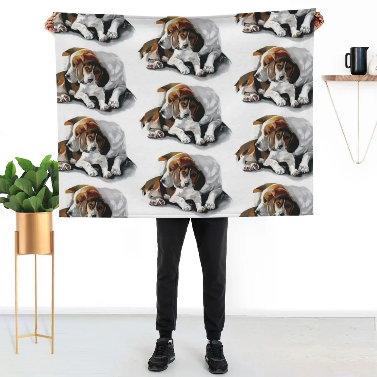 Beagles - Digital Throw Blanket sofa bed manga Luxury Designer Plush Decorative Beds Flannel Blankets