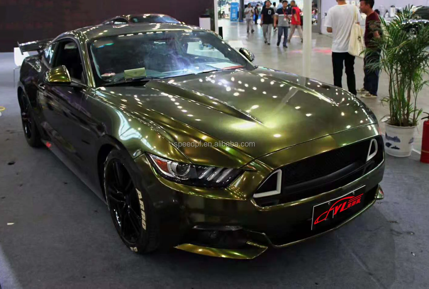 Promo Panas Stiker Vinyl Bodi Mobil Hijau Metalik Glitter Berlian Bunglon Premium Film Hitam