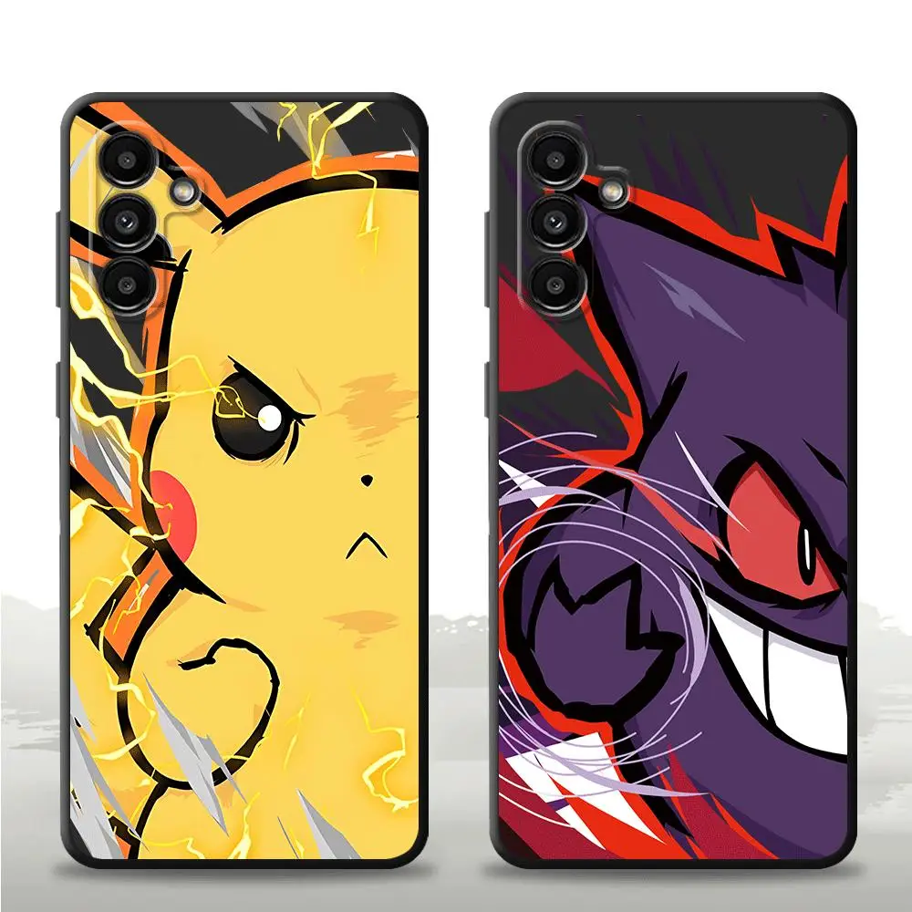 Luxury Pokemon Phone Case for Samsung Galaxy A52 A72 A12 A13 A14 A21s A22 A23 A24 5G Silicone Black Soft Cover