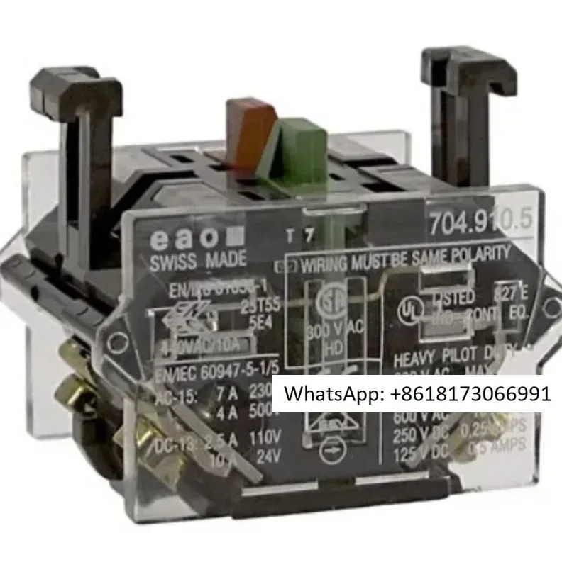 704.910.4 5 imported EAO button switch contacts 704.910.1 2 3 terminals