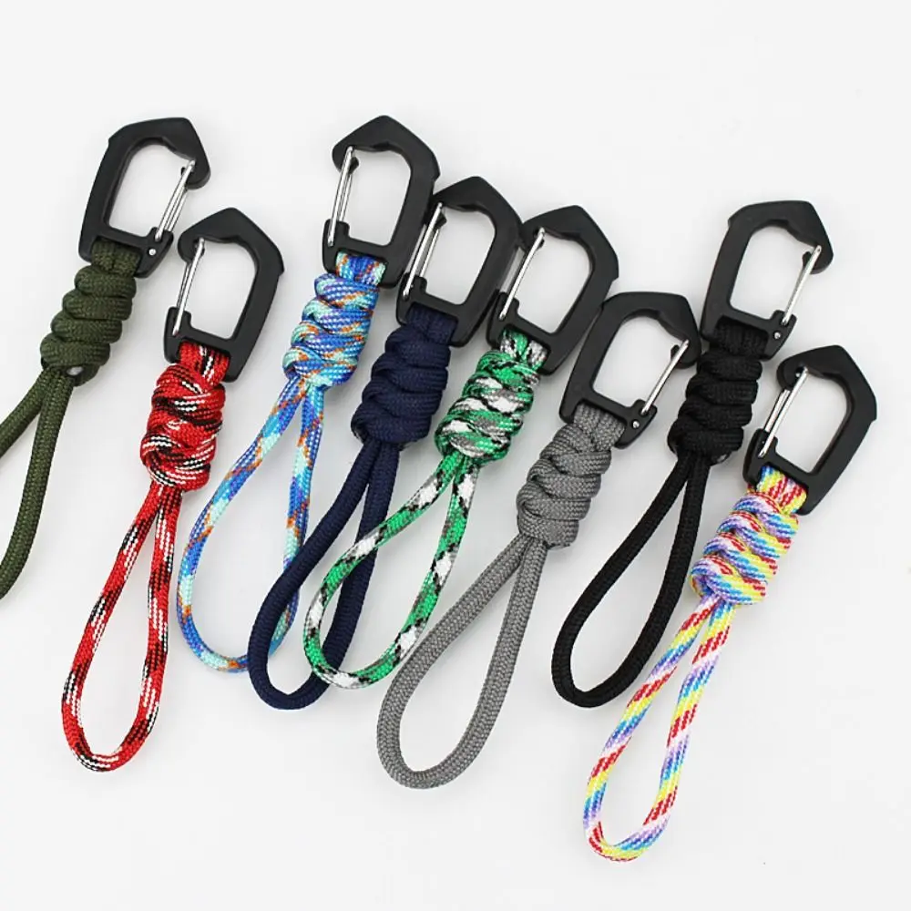 1Pcs Key Ring Umbrella Rope Hook Outdoor Camping Sports Accessories Key Lanyard 7-core Keychain Flashlight Small Tool Braid Rope