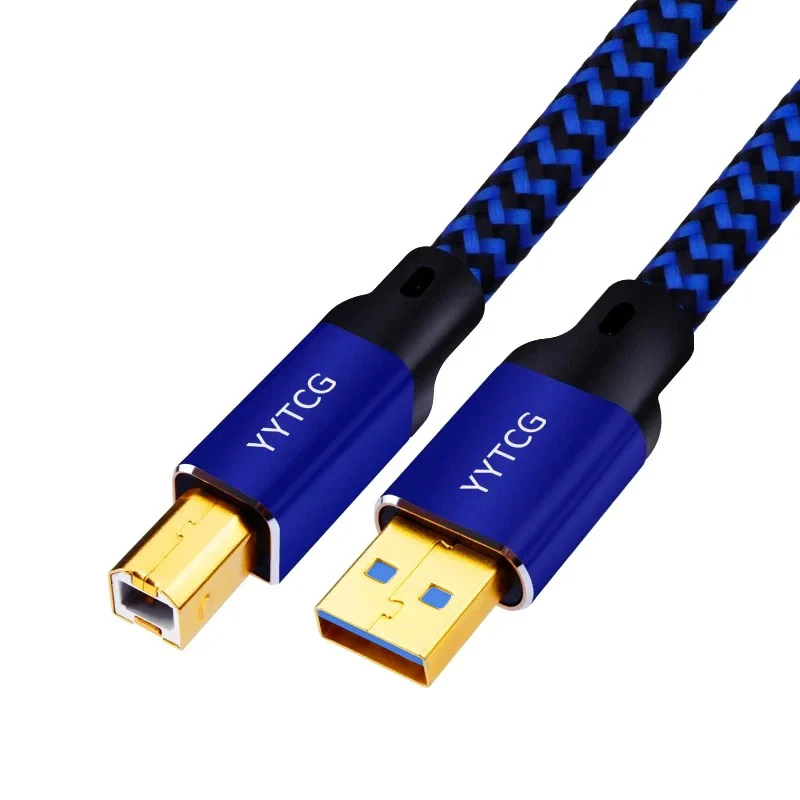YYTCG 6N OCC HiFi USB Audio Cable A-B A-C C-B C-C Gold Plated Multiple Shielding Digital Cord For DAC Decoder Sound Card Mixer
