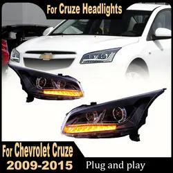 Car Headlight For Chevrolet Cruze 2009 2010 2011 2012 2013 2014 2015 Assembly Modified Lens Xenon Lamp LED DRL Head Lamp 2PCS