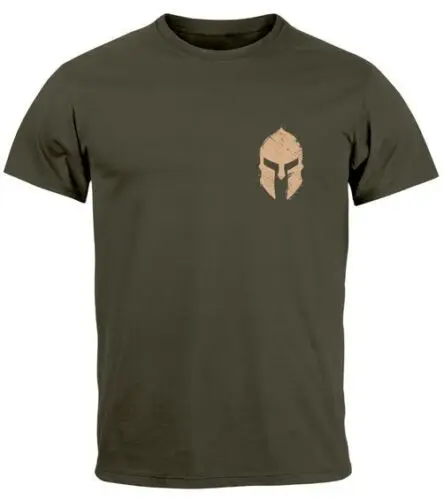 Herren T-Shirt Logo Print Sparta-Helm Spartaner Gladiator Krieger Warrior