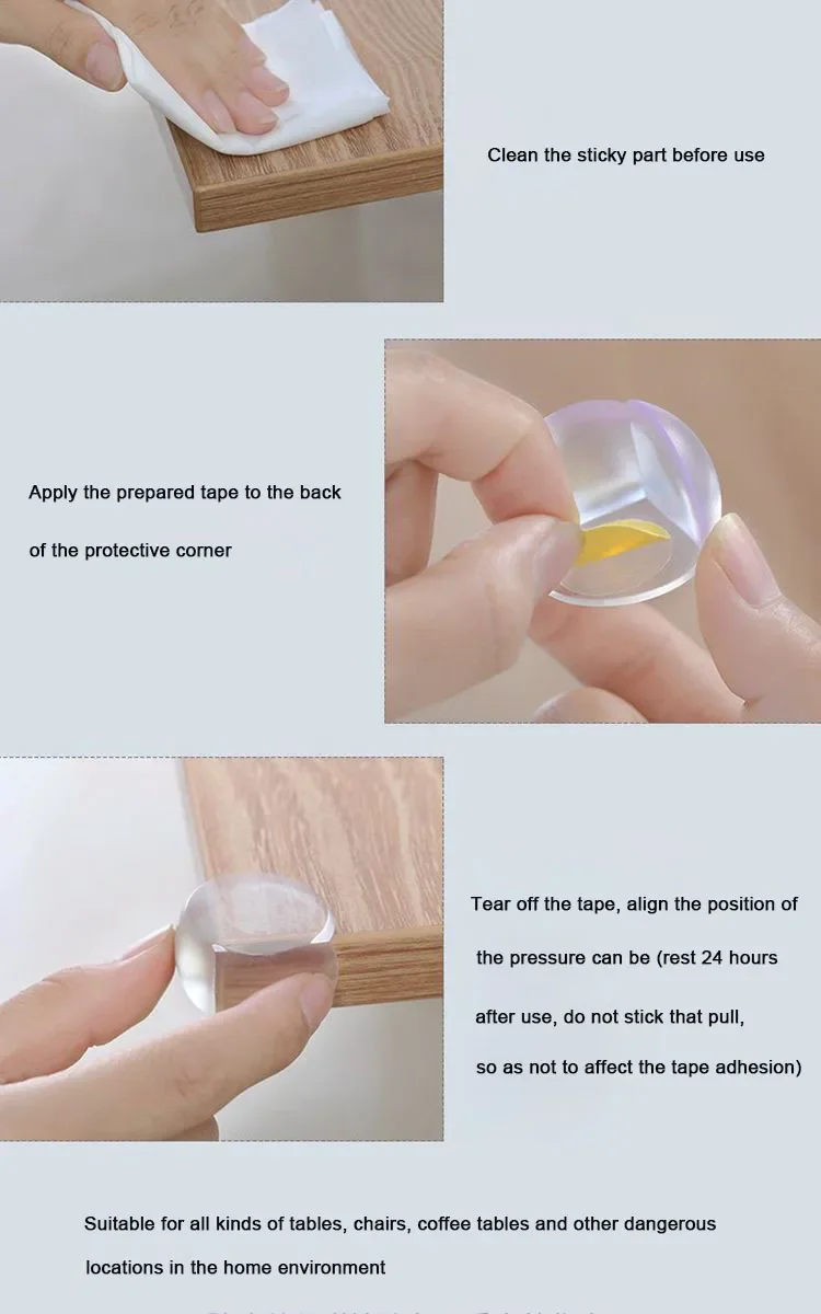 4/10 stücke Baby Sicherheit Ecke Silikon Schutz Tisch Weiche Transparente Kinder Anti Kollision Ecke Kantenschutz Wachen – Detail 7
