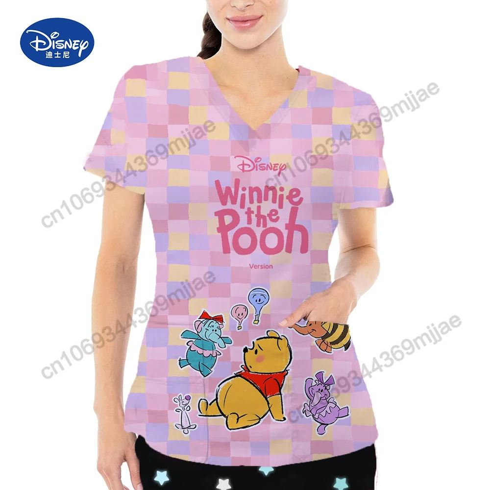 

Disney Pocket V-Neck Comfort Women Top Y2k Tops Woman Clothes for Women T Shirt Women's Tee Shirt T-shirt Female One Pieces Yk2