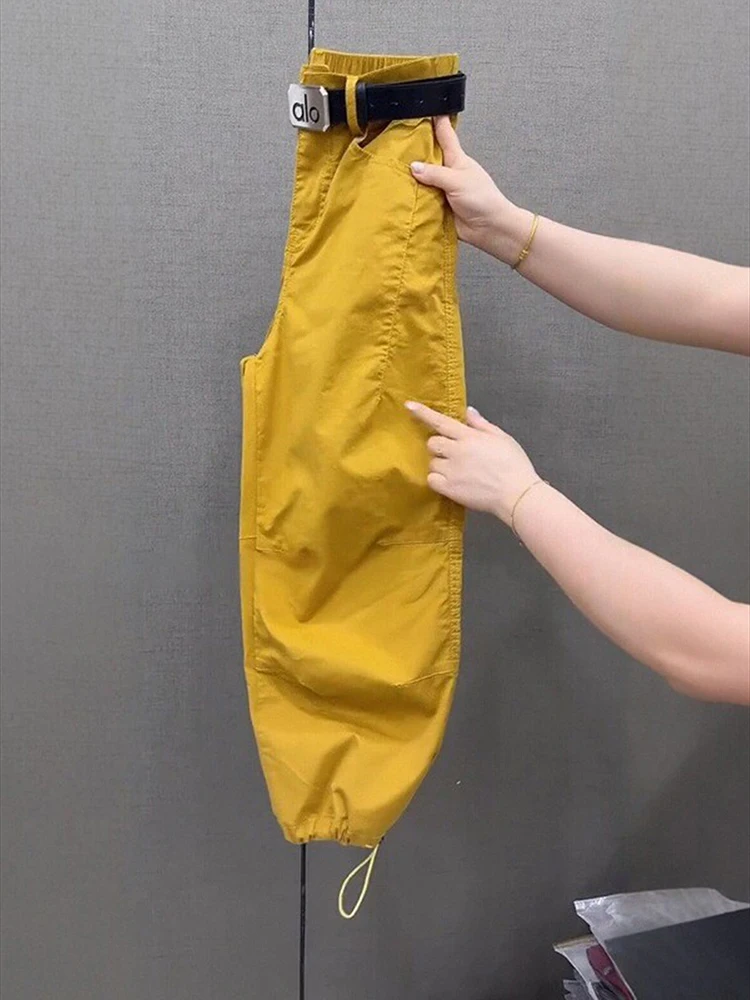 Denim cotton white curved knife pants women's 2025 new thin summer work pants fashionable versatile loose Haren pants