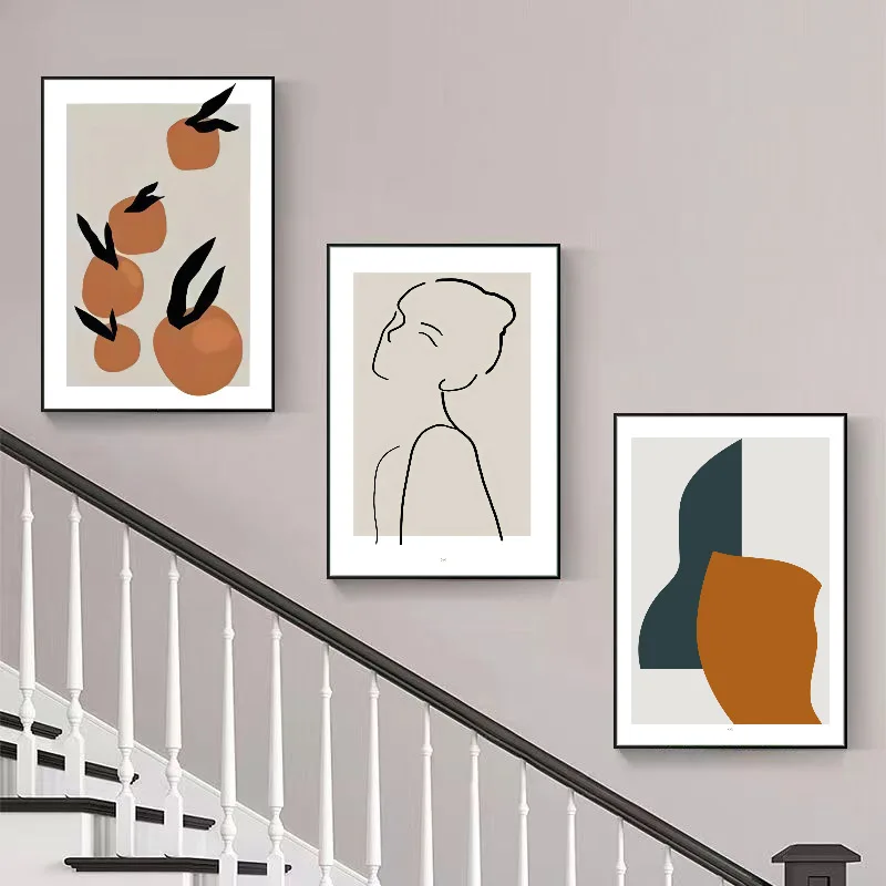 Modern ins style hanging picture staircase living room decorative painting bedroom mural sofa background wall painting