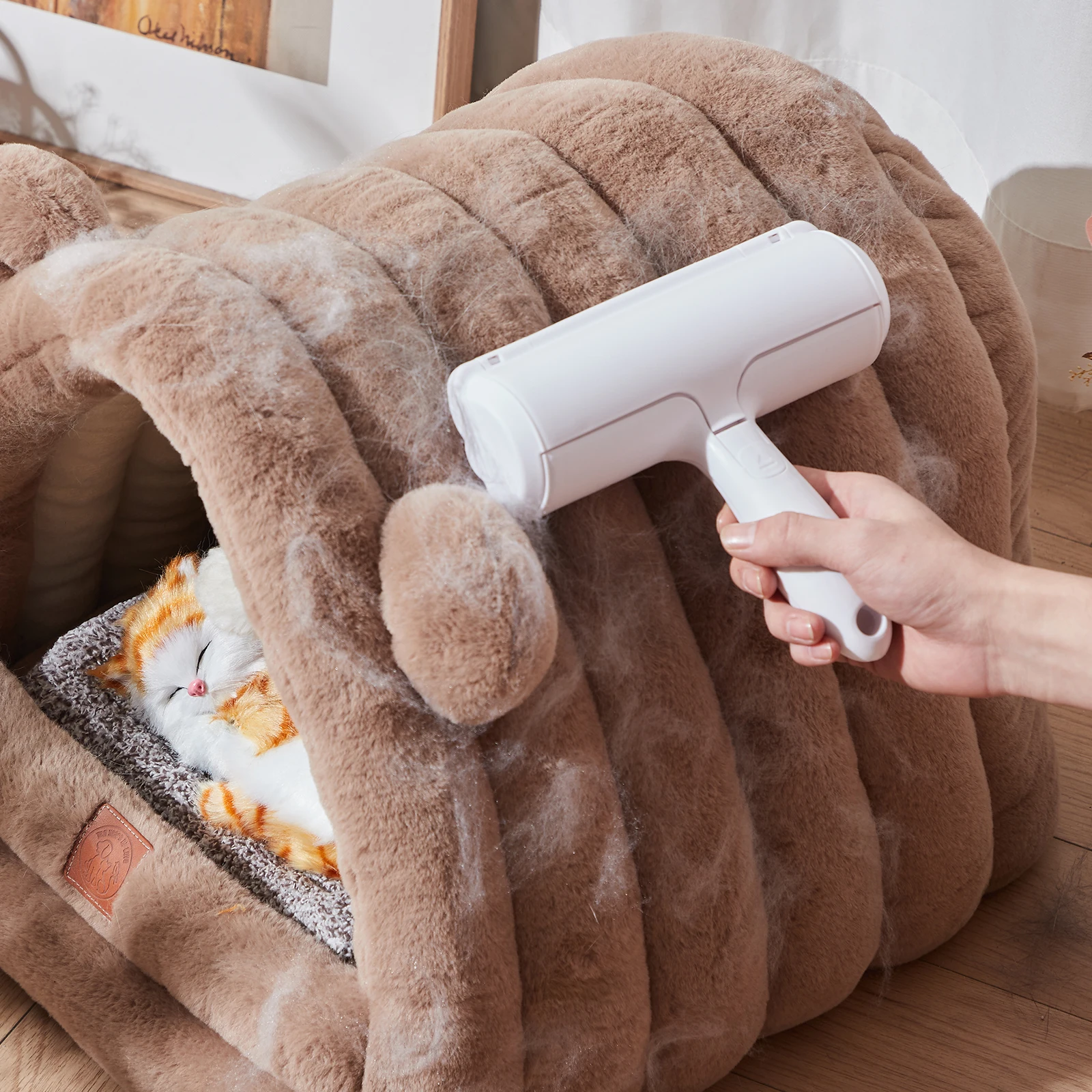 Rol Penghilang Bulu Hewan Peliharaan Rol Serat Dua Sisi yang Dapat Digunakan Kembali untuk Pakaian Furnitur