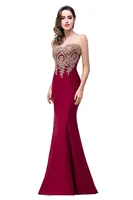 BABYONLINE Women's Lace Applique Long Formal Mermaid Evening Prom Dresses 5
