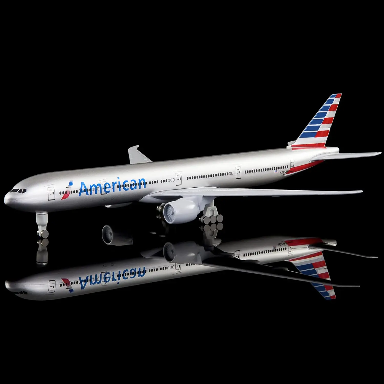 

Детская игрушка-самолет 20 см, модель американского самолета B777 из литого сплава, с подставкой, для мальчиков или в подарок.