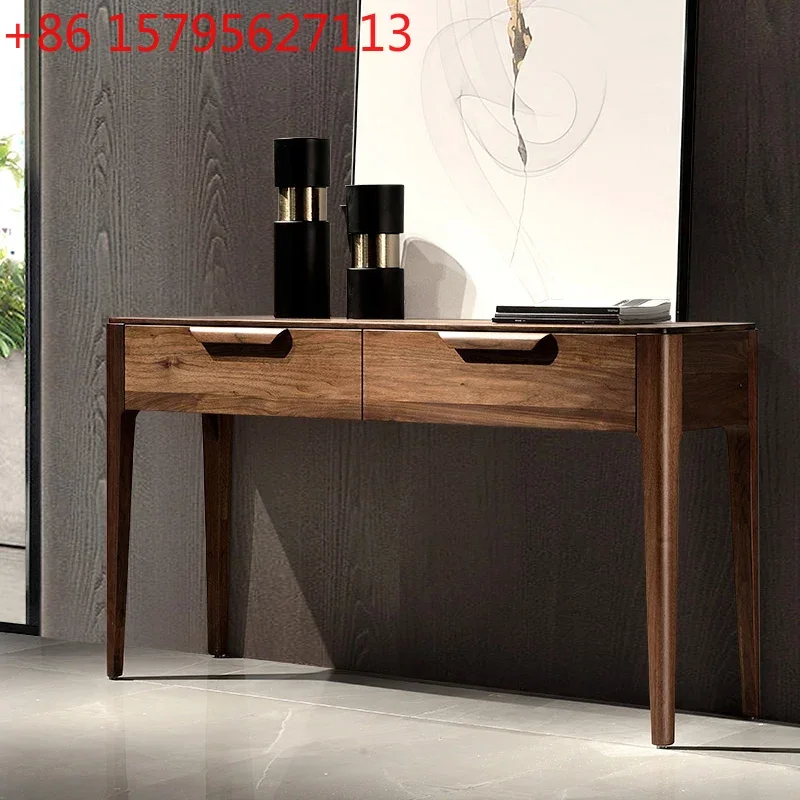 

Italian North America Black Walnut Wood Entrance Table Entrance Cabinet a Long Narrow Table Table against the Wall