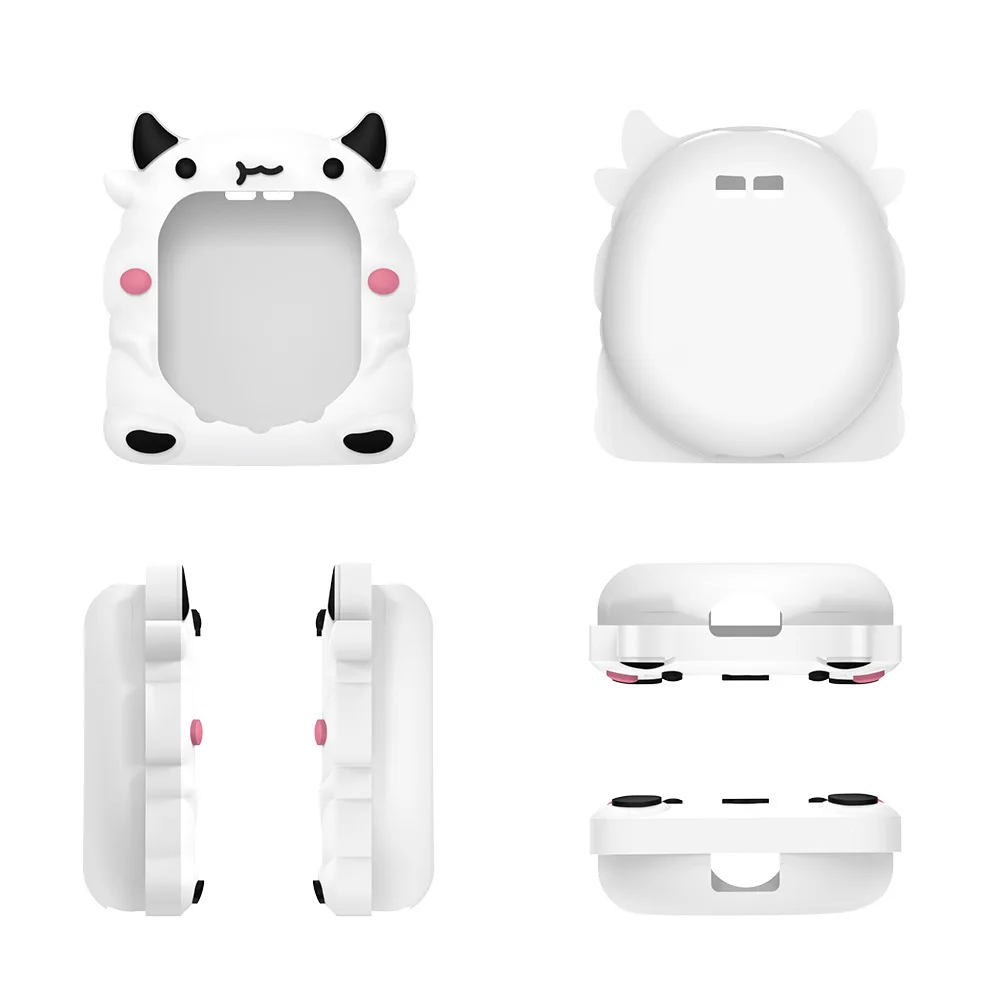 For Tamagotchi Uni 2023 Pet Game Console Silicone Protective Case Cartoon White Milk Cow Protective Case