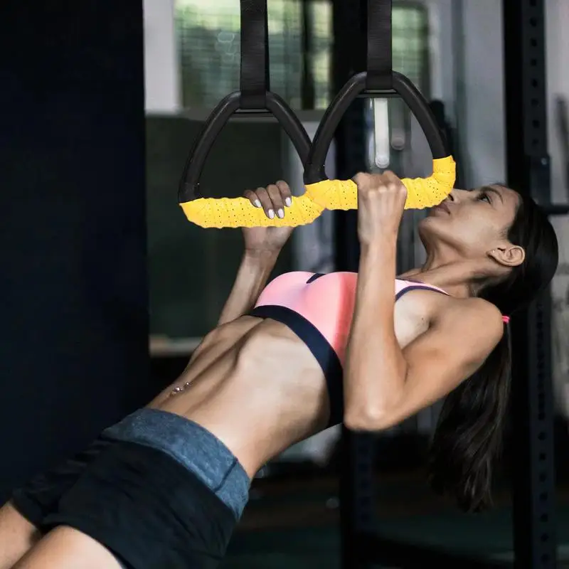 Gymnastic Rings Pull up Handle Rings with Adjustable Straps pull-ups for Adult Home Workouts Strength Training Fitness Equipment