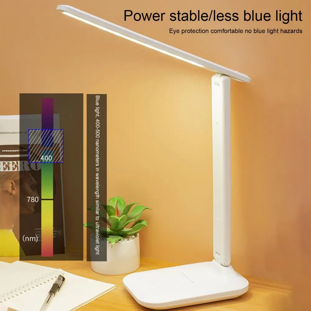 Lámpara de escritorio plegable con Control táctil regulable, 3 modos, recargable por USB, alimentado por batería, luz LED de lectura, decoración del hogar