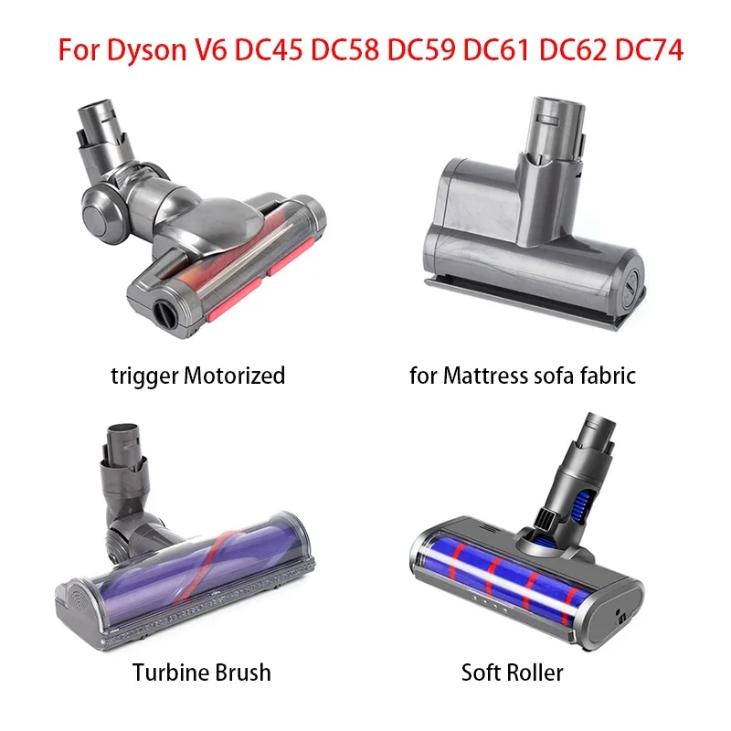 Motorisierter Ersatz-Staubsaugerbürstenkopf für Dyson V6 DC45 DC58 DC59 DC61 DC62 DC74, passend für Heimböden und Teppiche