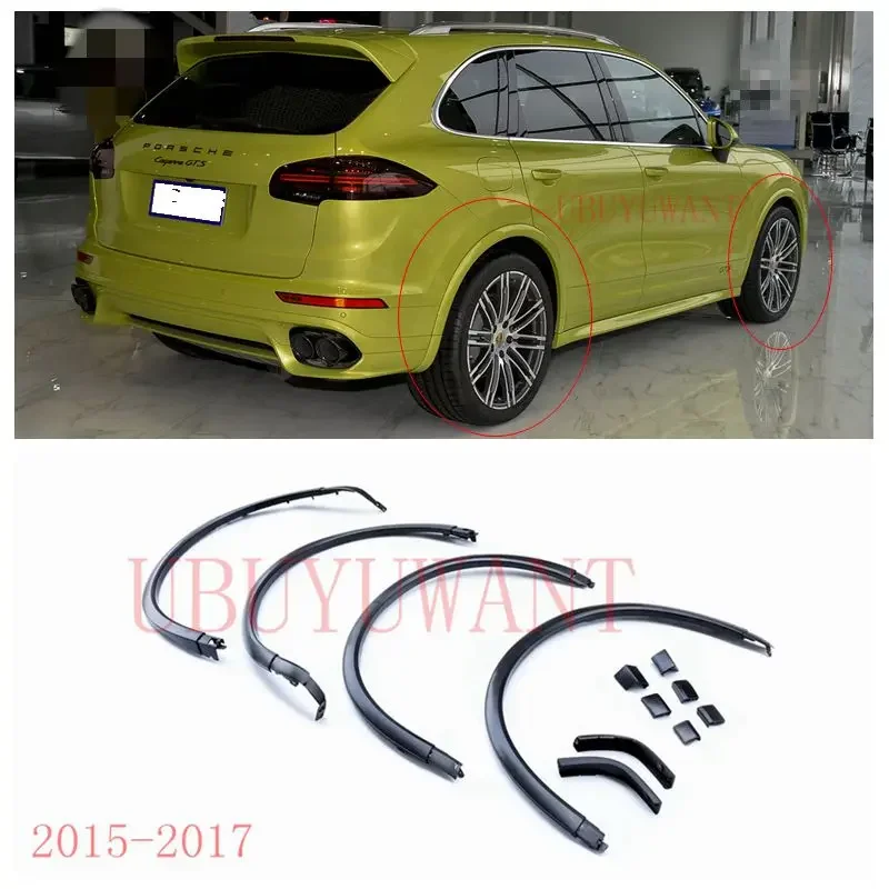 4pcs Auto Mudguards Car Fender Wheel Eyebrow Protector Wheel Arch Trim Strip For Porsche Cayenne GTS Style 2015 2016-2017