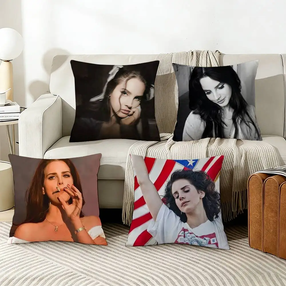 

L-Lana D-Del R-Rey Pillow Case Living Room Sofa Cushion Cover Suitable For Home Bedroom Room Decoration