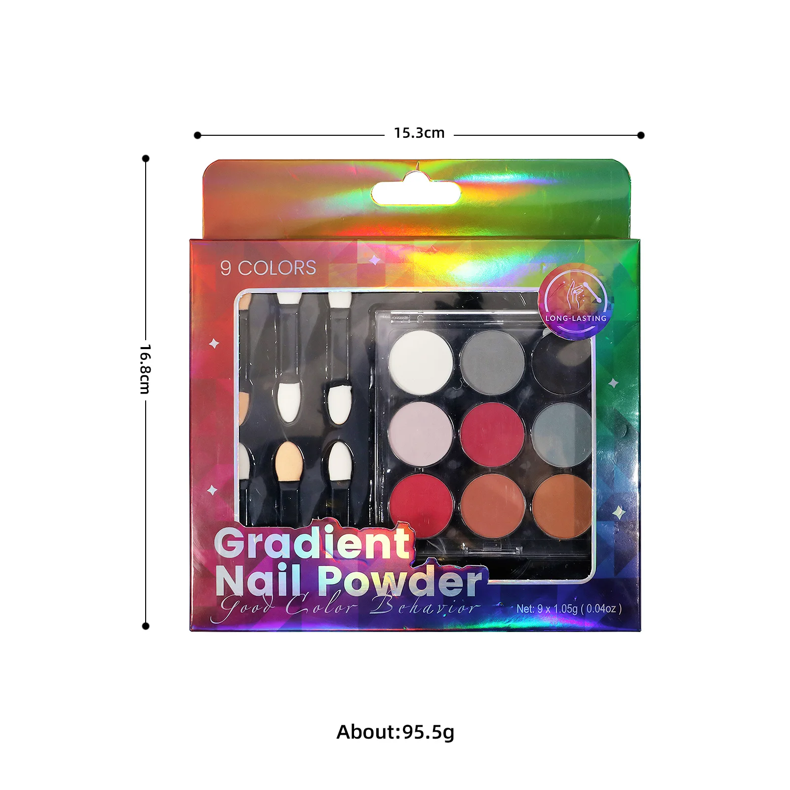 9pcs/set Gradient Nail Powder Palette Colors Nail Gradient Glitter Pigment Set Chrome Powder Manicure Accessories Mirror Effect