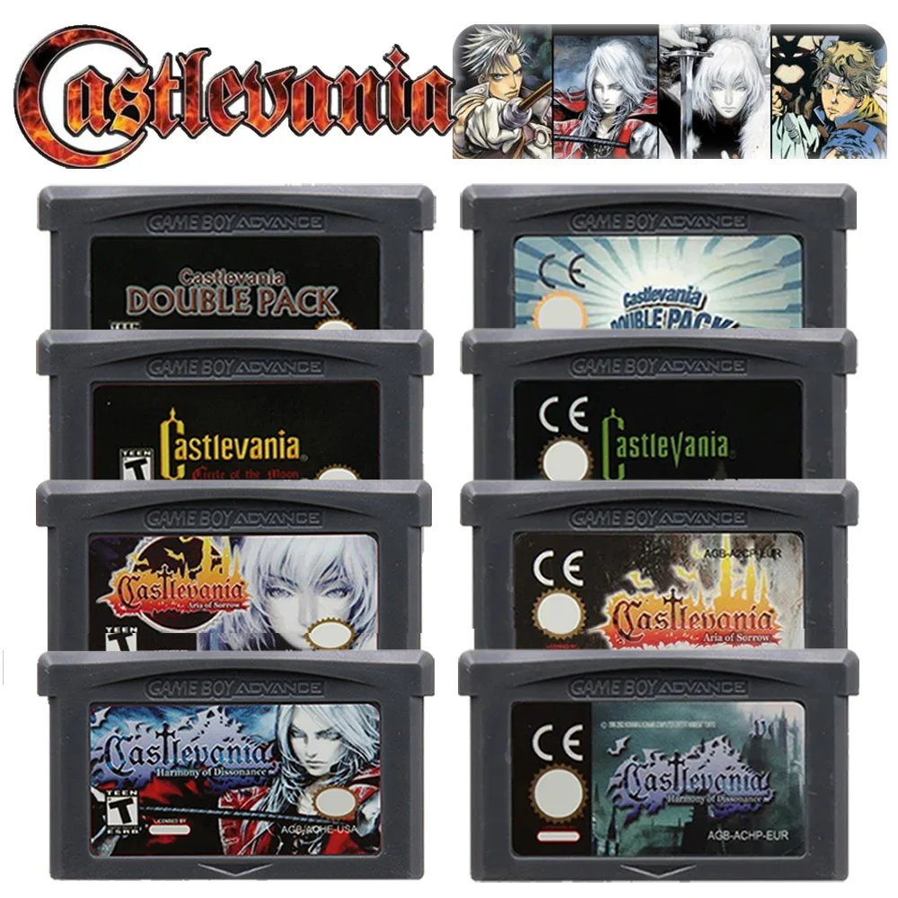Castlevania GBA Game Series Video Game Cartridge 32 Bit Game Console Memory Card Asia of Sorrow Dissonance for GBASP NDSL