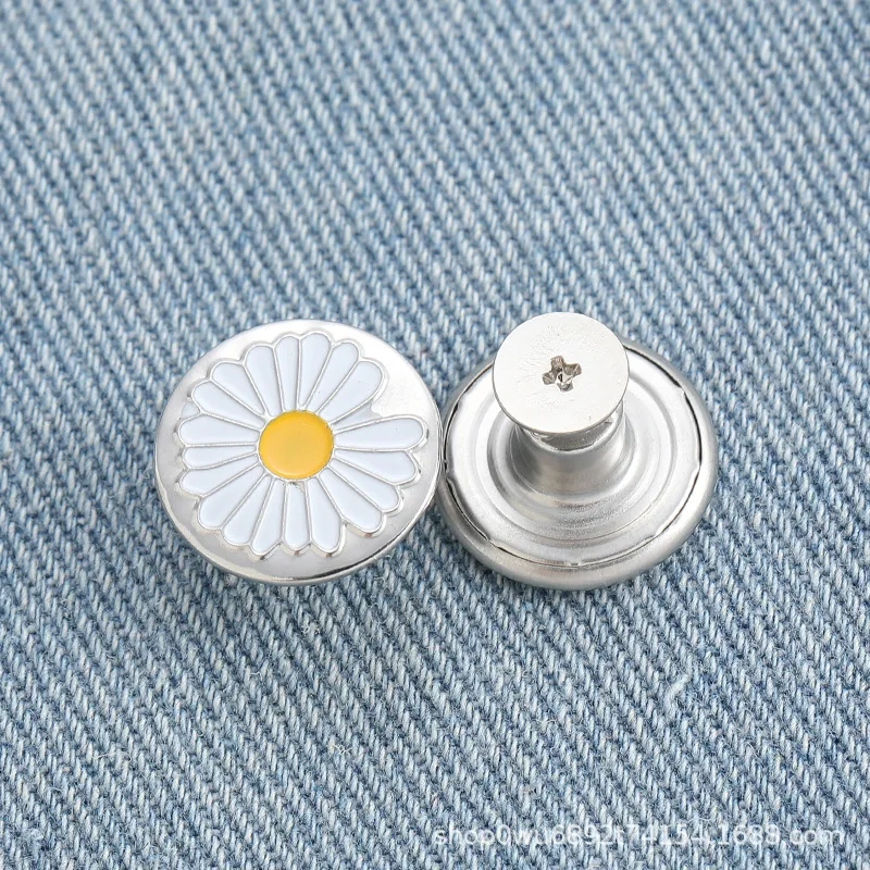 10Pcs Metal Jeans Buttons 17mm Replacement No-Sewing Screw Button Repair Kit Nailless Removable Jean Buckles Clothing Pants Pins