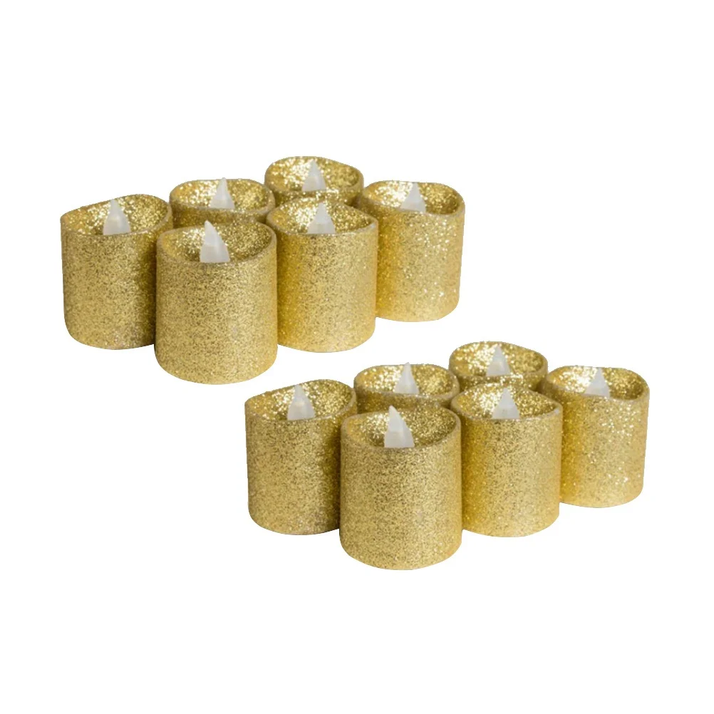 12 قطعة أضواء كهربائية لامعة عديمة اللهب Led الشموع لحفل زفاف عيد الميلاد المنزل مقهى زخارف للحانات الإضاءة