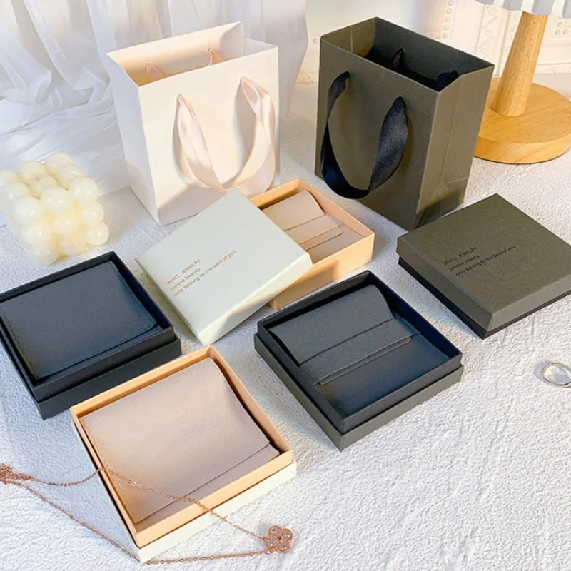 Simple And Exquisite Jewelry Box Ring Box Earring Box Bracelet Box Necklace Box Integrated Storage Gift Box Jewelry Bag Set