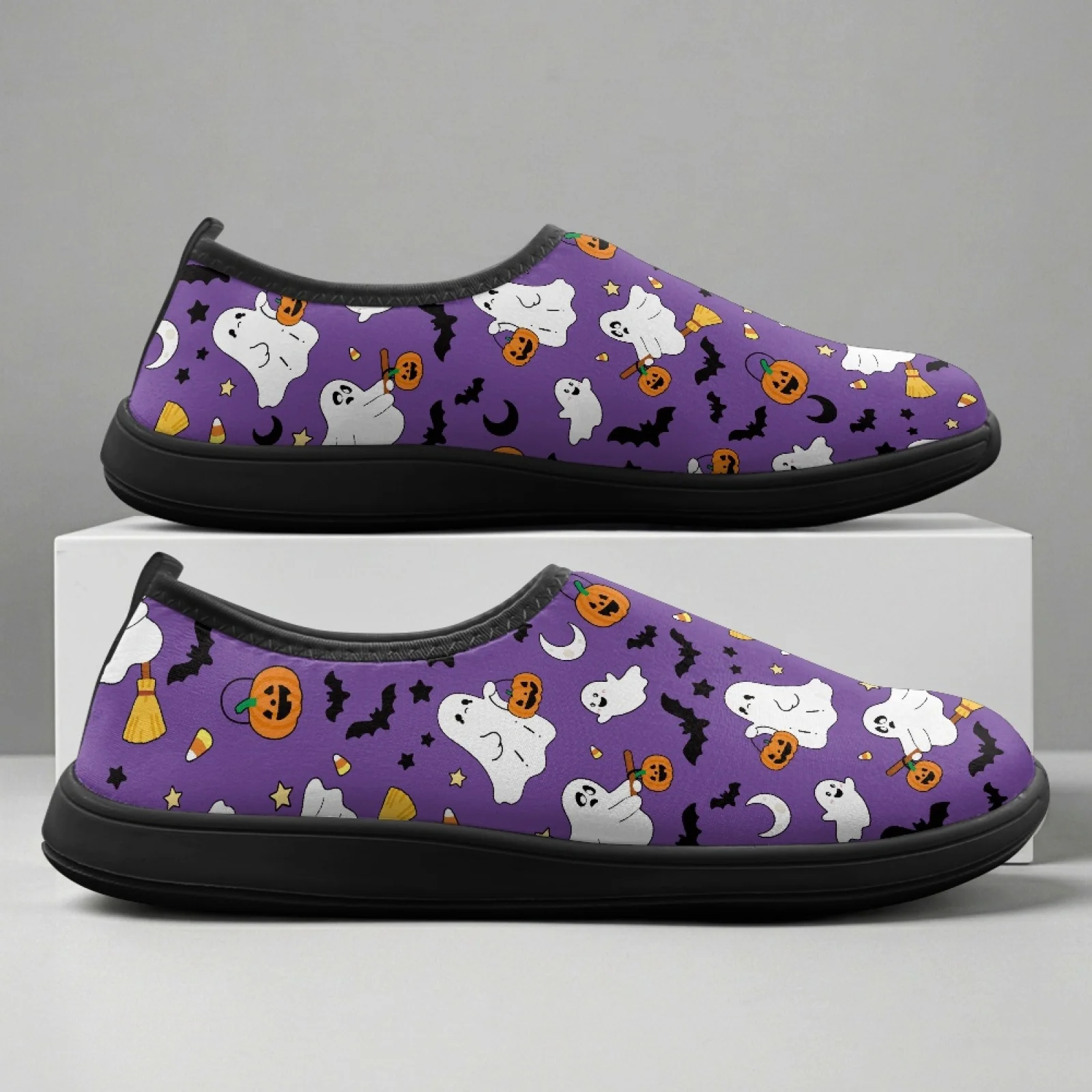 PENSTROLL Ghost Bat Fall Fashion Slip On Hiking Shoes for Tennis Polyester & EVA Sneakers Walking Flats