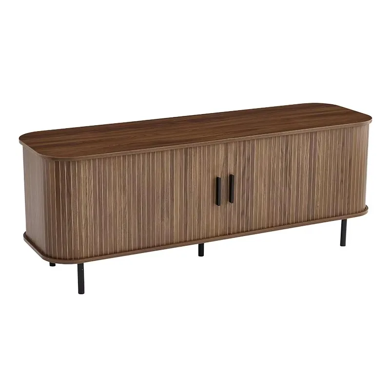 &#Modern TV Stand with Power Outlet Media Console with Doors for TVs 65 in and up Adjustable Shelves Living Room & Bedroom