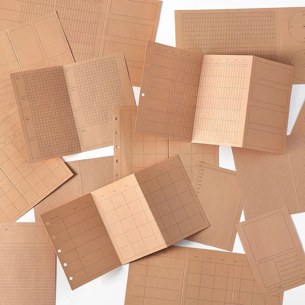 A7M5 Two Size 20Sheets Loose Leaf Inner Page Notebook Refill Spiral Weekly Monthly To Do Inside Paper Stationery