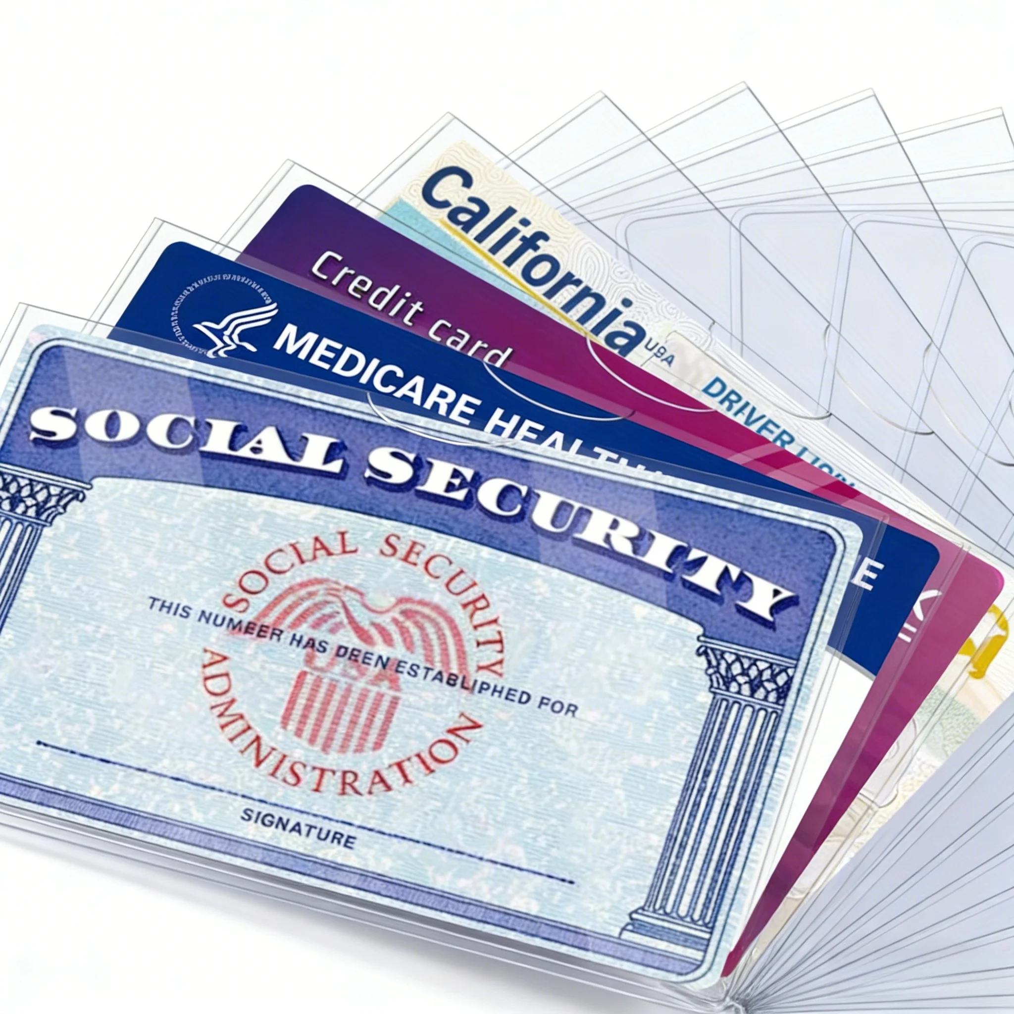 20-Pack Soft PVC Card Sleeves: Waterproof Protection for IDs, Medicare Cards & Credit Cards – Clear & Easy to Spot
