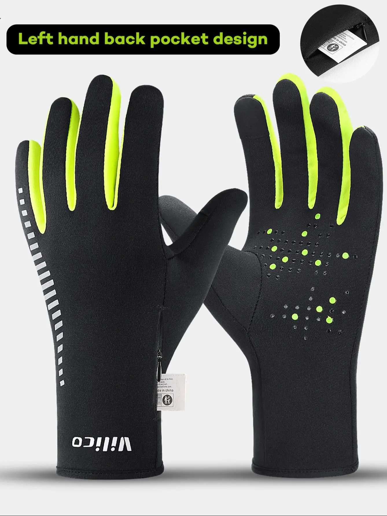 

Зимние велосипедные перчатки для мужчин и женщин, утепленные флисом, с сенсорным экраном, для езды на велосипеде и бега, защита от холода.