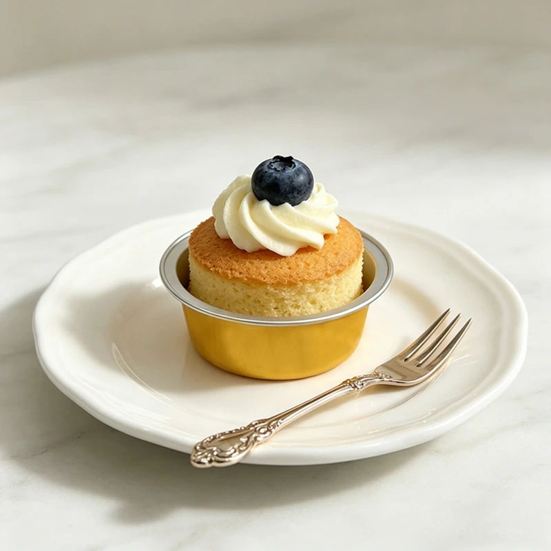 

Gold Disposable Thick Mini Aluminum Foil Cup 25ml Round Cake Cups High Temperature Resistant Baking Pans Food Packaging
