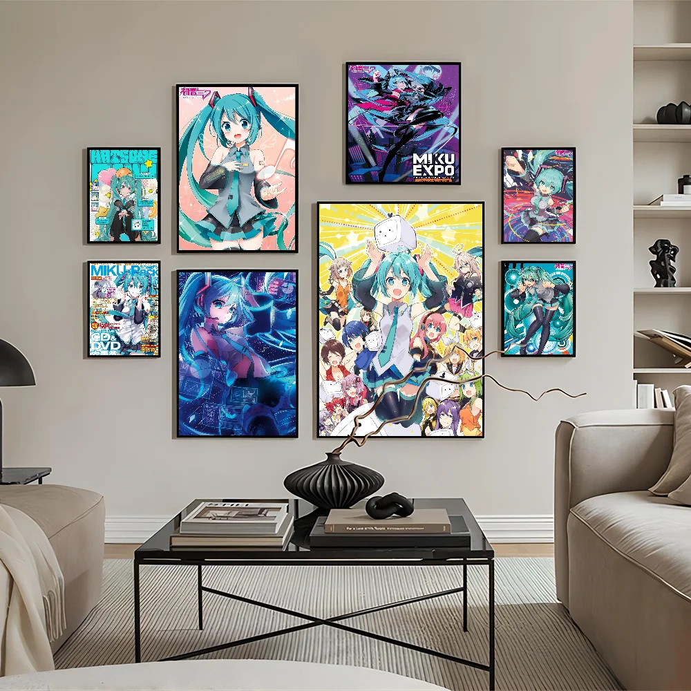 Virtual Idol H-Hatsunes M-MikU DIY Sticky Poster Whitepaper Prints Posters Artwork Vintage Decorative Painting