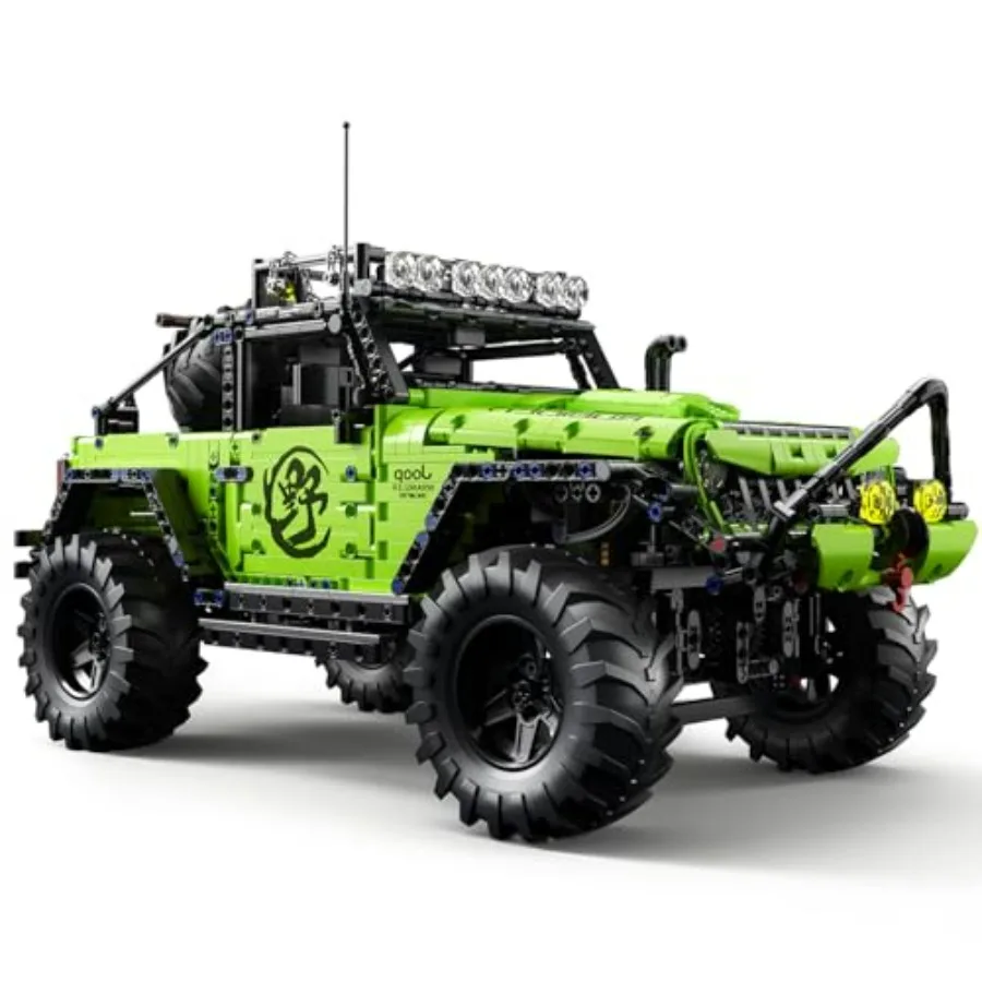 

1:8 Wranger Off-Road Truck Building Block Set for Adults 2357 PCS All Terrain Pickup Car Vehicle Model Toys Kit in Black and Re