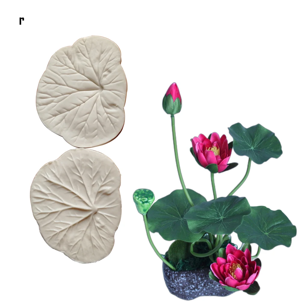 Lotus Leaf Veiner Silicone Mold Chocolate Fondant Gumpaste Marshmallow Sugar Clay Candle FlowerCold Porcelain Moulds M2109