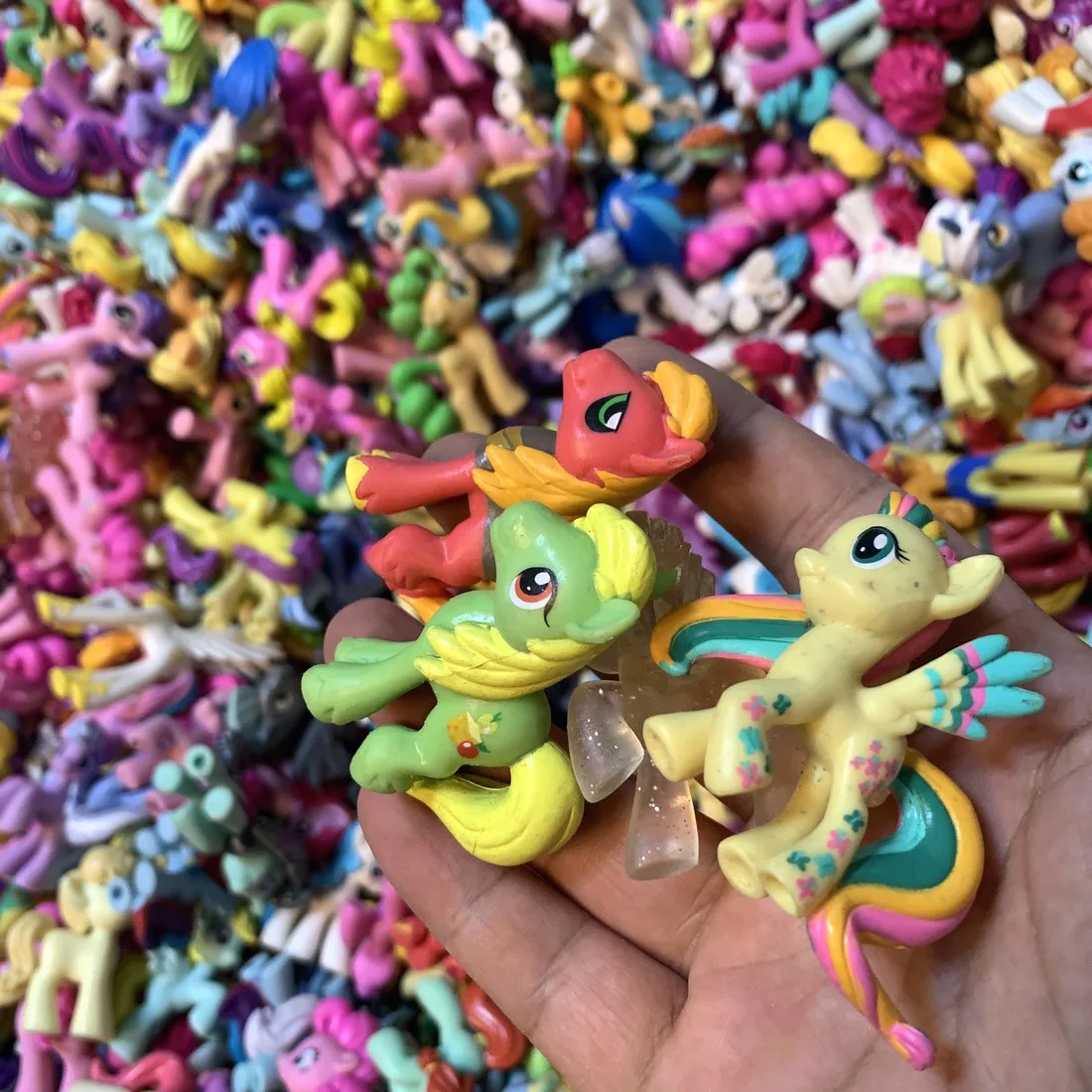 Random Pick Little Cute Horse Model Anime Cartoon Toys Mermaid Pon Miss Pommel Rainbow Dash Twilight Unicorn Pinkie Figures