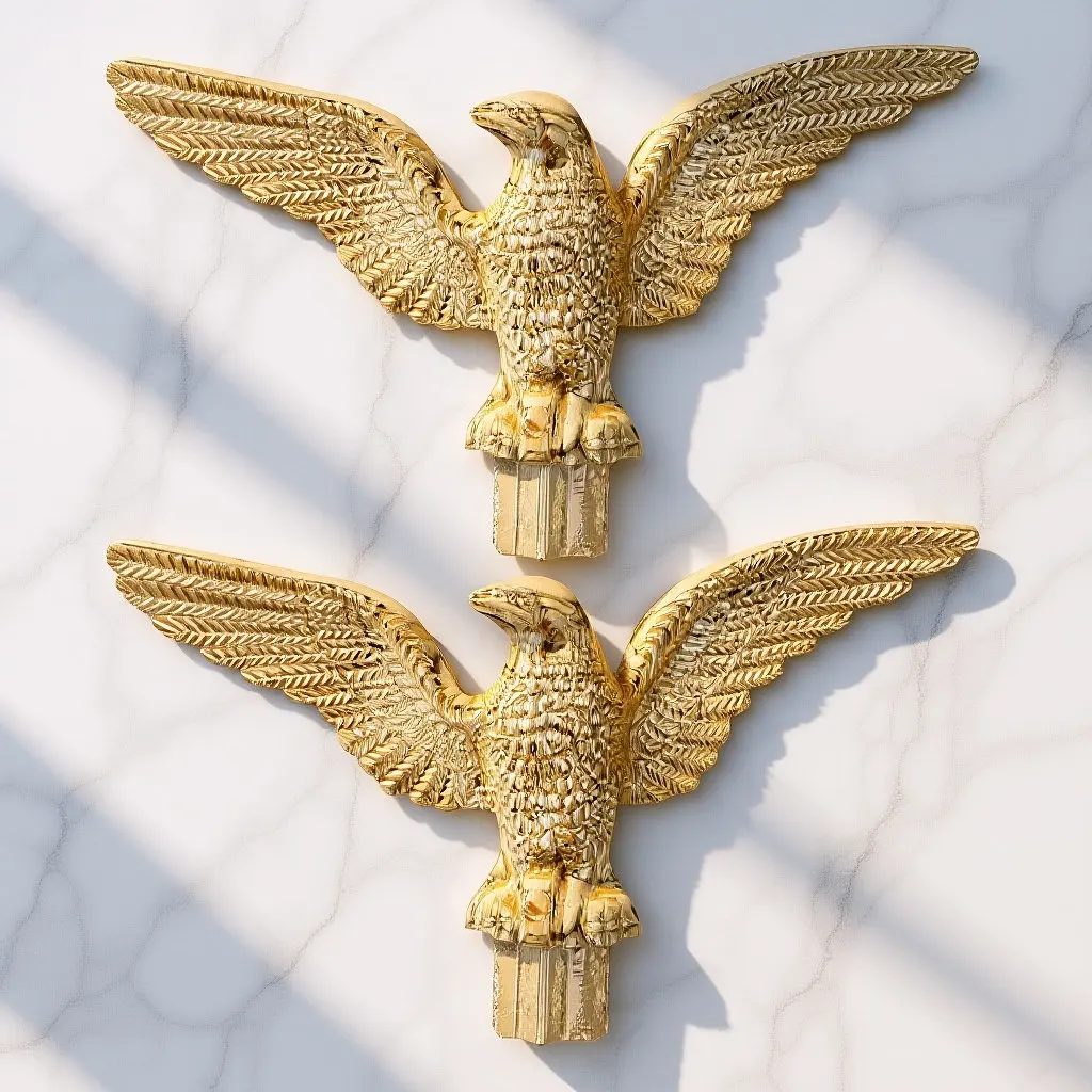 2Pcs Eagle Flagpole Topper Flag Pole Head Outdoor Square Conference Hall Decorative Finial Sturdy Secure Fit Elegant Eagle Head