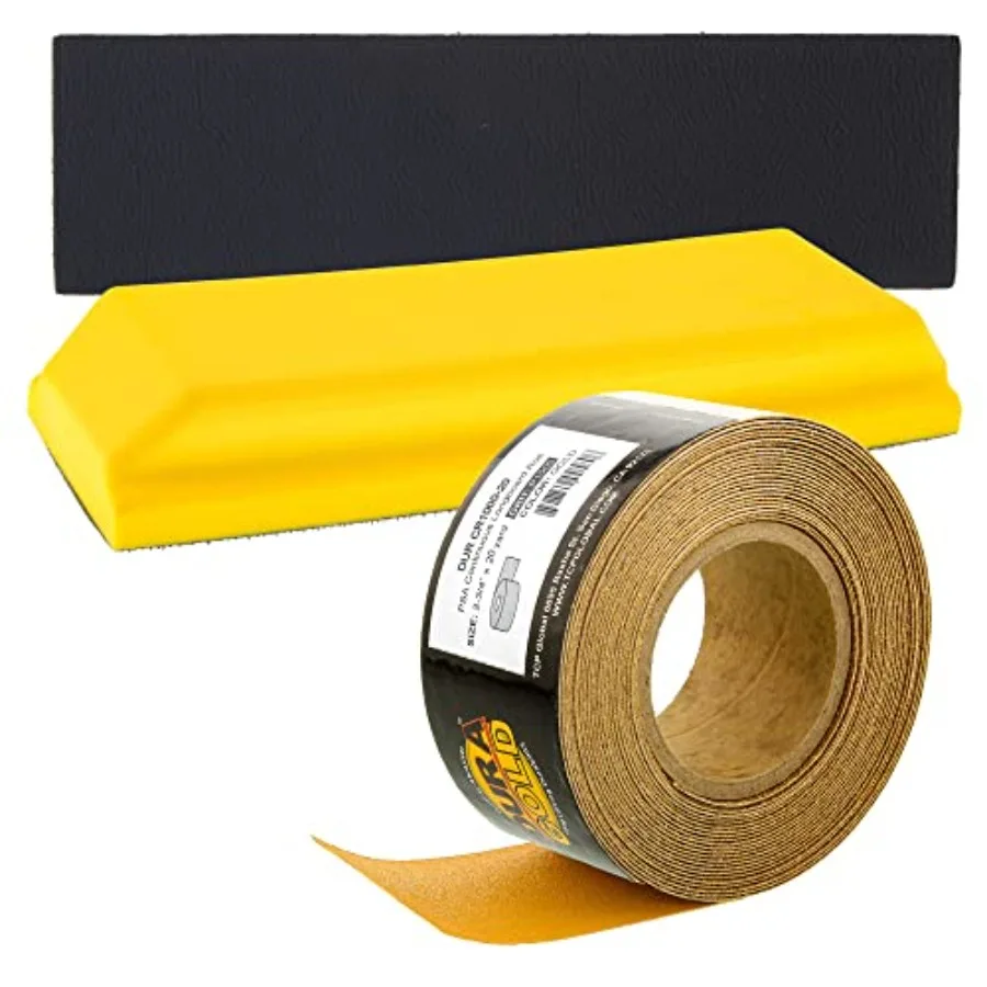 

Pro Series Rectangle 10" x 2-3/4" Hand Sanding Block Pad with Hook and Loop Backing and PSA Adapter Pad and 1000 Grit PSA Longb