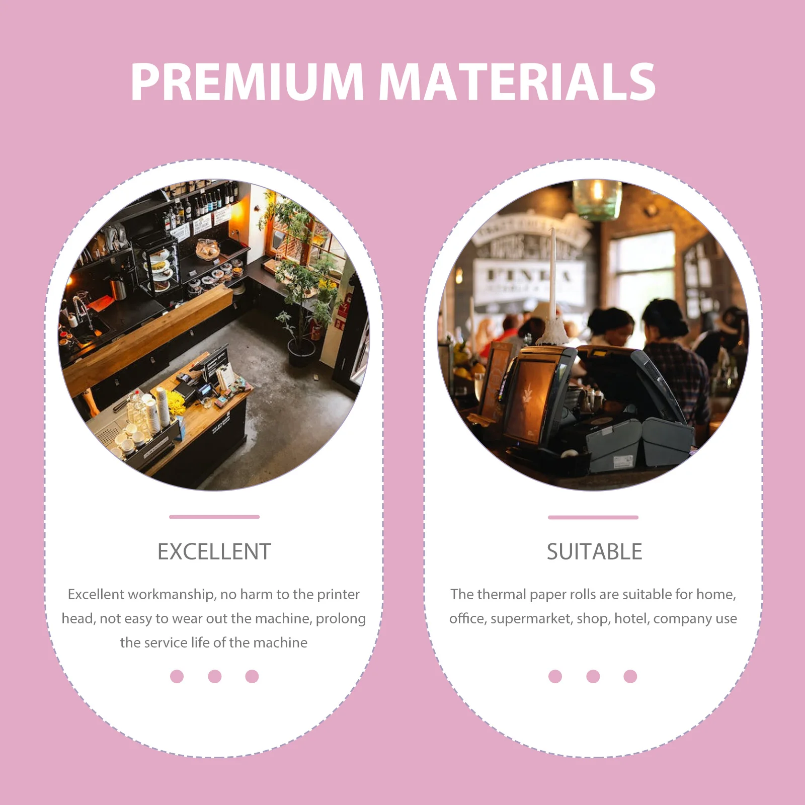 4 Rolls Thermal Paper Sticker Printer Cash Receipt Printing Papers Checkout Counter Office