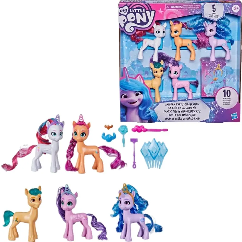 

Hasbro My Little Pony Unicorn Party Celebration Action Figure Collections Hitch Izzy Zipp Storm Pipp Petals Kids Birthday Gifts