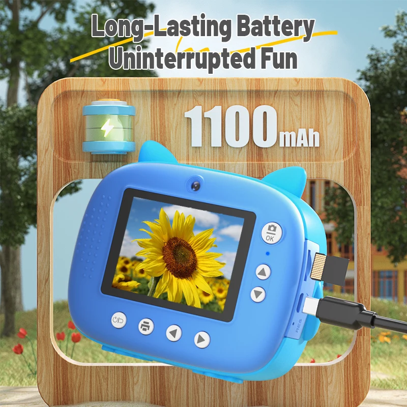 Aparat cyfrowy dla dzieci 720P 1080P HD Zabawki Natychmiastowy nadruk dla dzieci Aparat termiczny Natychmiastowy nadruk Zdjęcie Wideo Chłopcy Dziewczynki Prezent