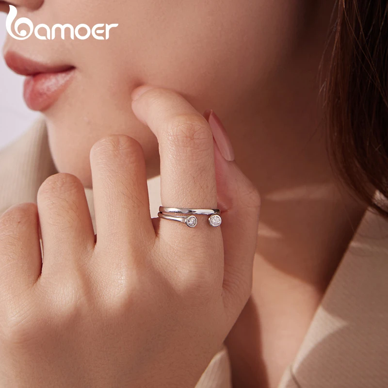 Women's 925 Silver Minimalist Ring, Simple S925 Sterling Band