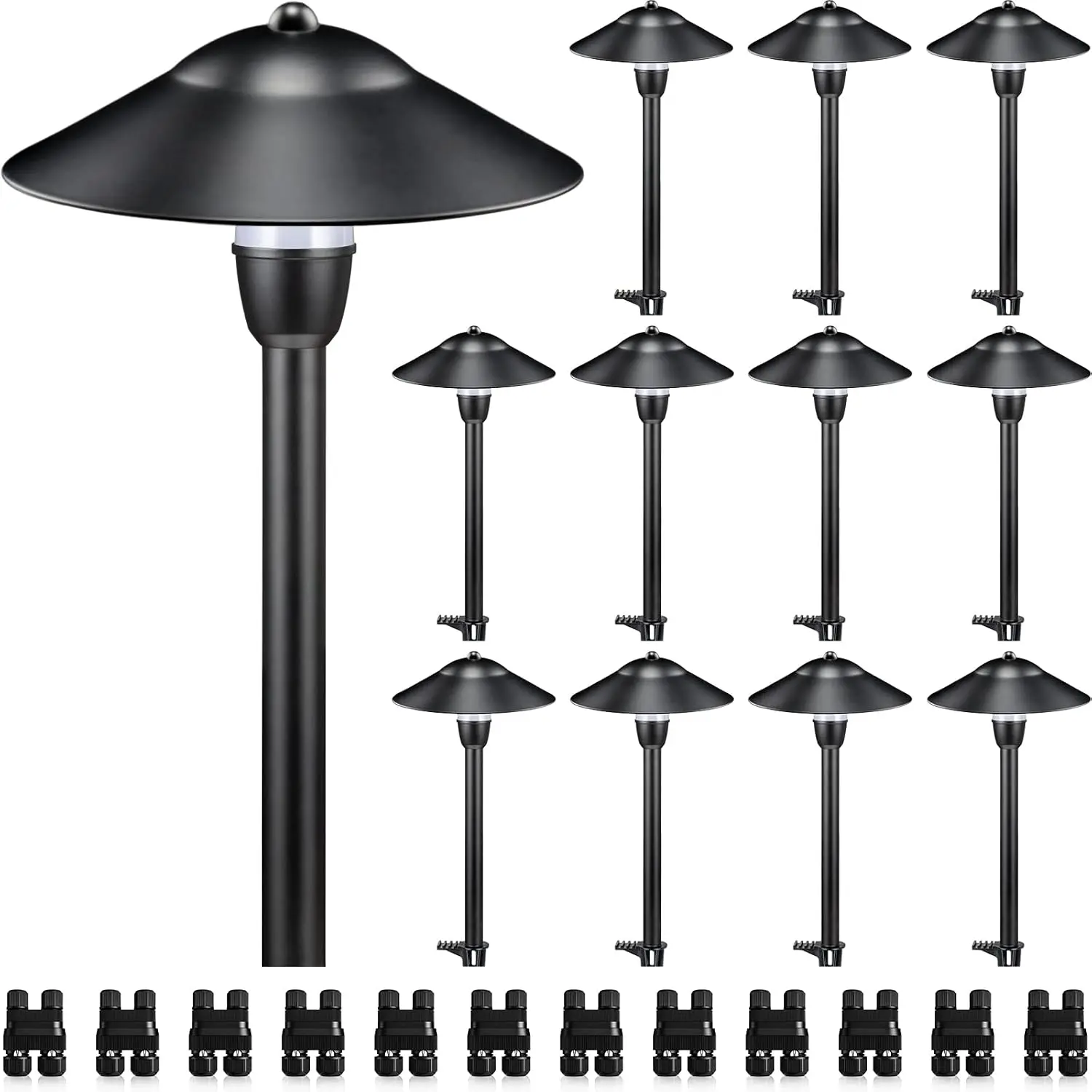 Low Voltage Landscape Lights 3W Cast-Aluminum Pathway Lights Low Voltage 12-24V Waterproof Landscape Path Lights 3000K Landscape